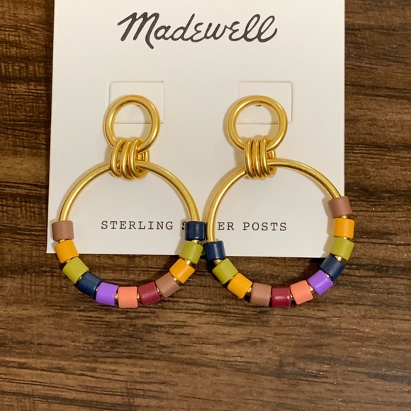 Madewell rainbow beaded statement hoop earring - Picture 7 of 7